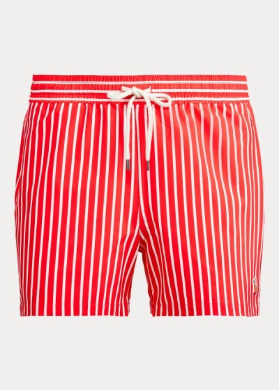 Short de Baño Polo Ralph Lauren Hombre Rojos Claro Rayas - 4½-Inch Slim Fit - ODQCE6347